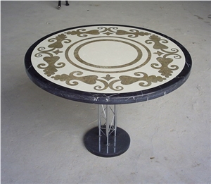 Waterjet Marble Table Interior Furniture, Marble Mosaic, Marble Pattern Table Application