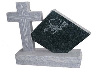Western Style Granite Cross Headstone Tombstone Monuments, Angel Headstone Memorial Cemetery Monument,Cross Gravestone and Headstone Design