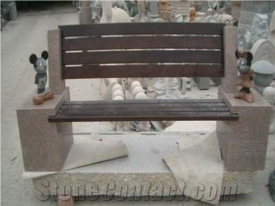 White Granite Garden Bench, China Granite Bench for Garden