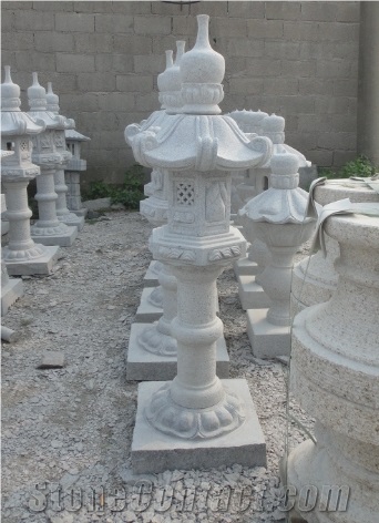 White Granite Lantern, Landscaping Product, Garden Series Product