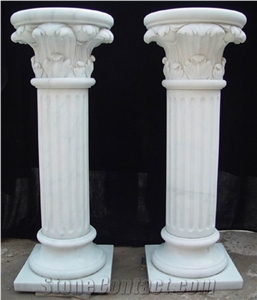 White Marble Column, Roman Column Sculptured Column Cladding Stone Design