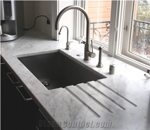 White Marble Countertop, China White Carrara Marble Countertop, Kitchen Countertop