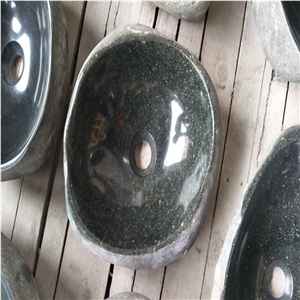 Bowls Vessel Oval Hand Wash Basins, Natural River Stone Black Grey Stone, Bathroom Sinks,Cheap Price,Countertop,Bath Top,Hotel,House,Home Depot,China