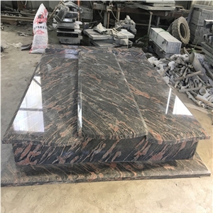 China Aurora Granite Polished Western Style Tombstone,Cross Shape Headstone,Cheap Upright Monuments,Poland Gravestone,Cheap Prices,European Style