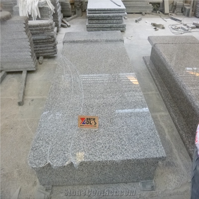 China Cheap G623 Polished Tombstones,Headstones, Monuments,Mountain Silver Light Crystal Grey Granite,Hungray Style Single,Cemetery Funeral Gravestone