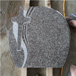 China Granite G664 Cross Shape Headstone,Misty Brown Tombstone
