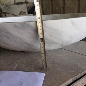 Volakas White Marble Wash Basins,Bathroom Vanity Round Sinks,Countertops,Bowl,Polished,Cheap,Hot Sale,Good Quality,Hotel Project,Building,Construction