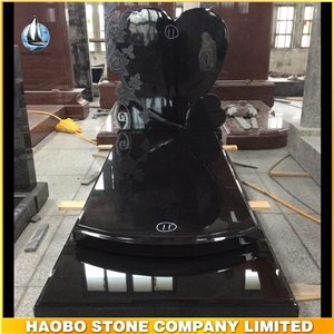 European Style Monument Black Granitestone Heart Shaped with Rose Carved Monument Direct Sale Cemetery Tombstone High Quality Monument European Style Monument Black Granitestone Heart Shaped with Rose Carved Monument Direct Sale Cemetery Tombstone High Quality Monument