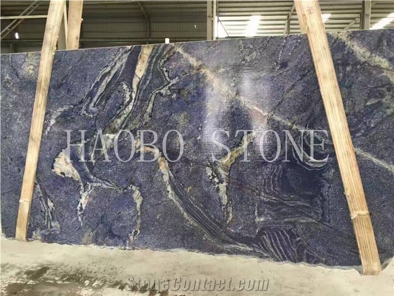 High Polished Customized Cut to Size Natural Stone Factory Thickness 2cm and 3cm Available Exotic Blue Quartzite Slab&Tile for Indoor Decoration