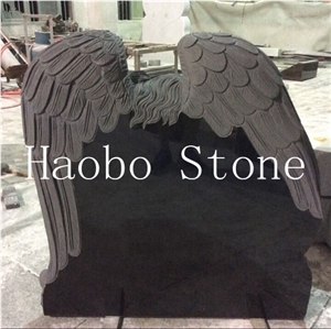 High Quality China Quarrymodern Shanxi Black Granite Carved Angel Headstone Design for Cemetery,Antique Tombstone,Customized Monument,Gravestone Price