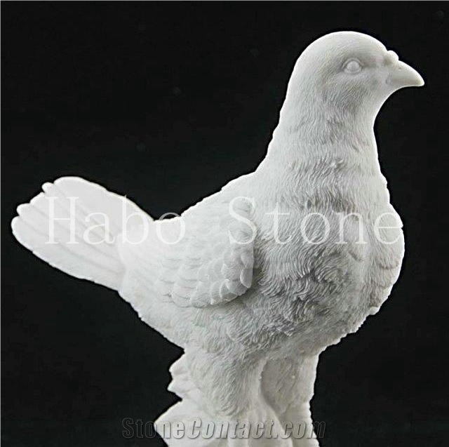 High Quality Natural Stone Factory Haobo China Good Price Outdoor&Garden Small Animal Decoration Sculpture for Sale Life-Size Granite Pigeon Statue