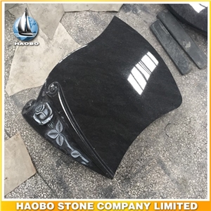 High Quality Shanxi Black Granite Monument Book Type Headstone Rose Carved Design Gravestone European Style Tombstone Plaque with Carved Flower High Quality Shanxi Black Granite Monument Book Type Headstone Rose Carved Design Gravestone European Style Tombstone Plaque with Carved Flower