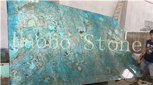 Natural Stone China Quarry Custom Cut to Size Top Quality Fantasy Blue Quartzite Slabs for Interior Decoration ,Dinning Table Set,Floor Tiles ,Price