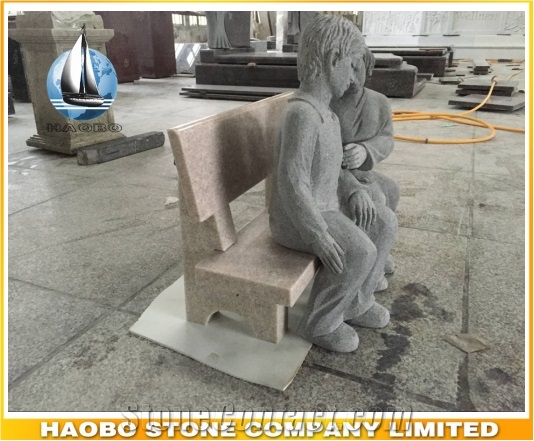 Natural Stone Life Size Granite Sex Boy and Girl Dolls Sculpture Professional Large Indoor Outdoor Angel Statue for Cemetery Garden Decoration