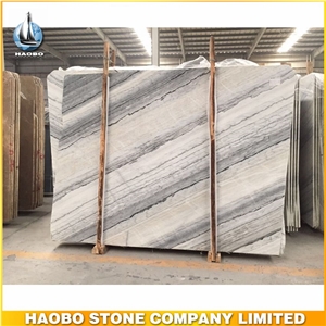 Own Factory Polished Glacier White Marble Slab with Ruled Grey Vein Marble Pattern Flooring Tiles and Wall Claddings for Building Projects