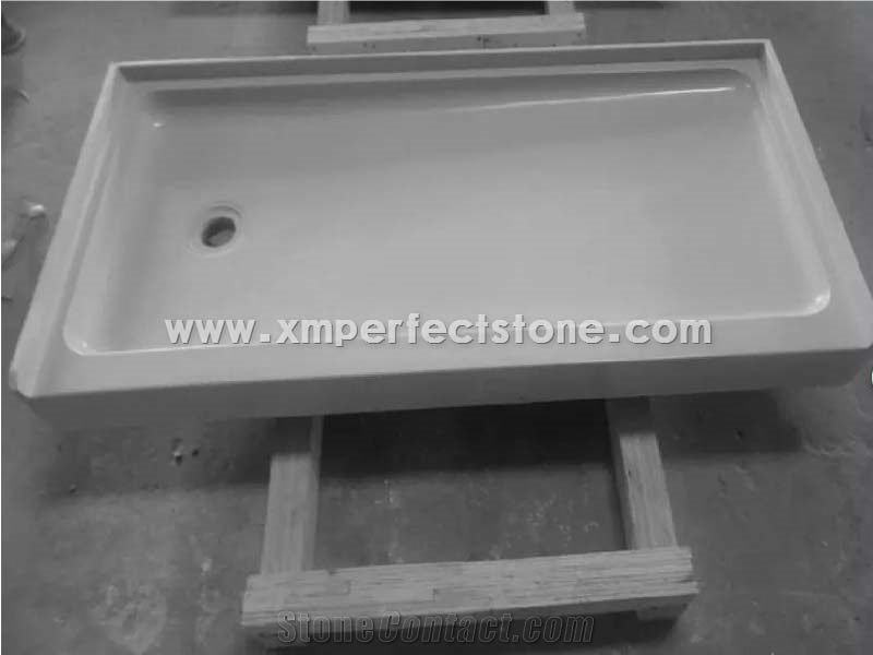 Bathroom Shower Pan/White Cultured Marble Shower Pan/Shower Trays