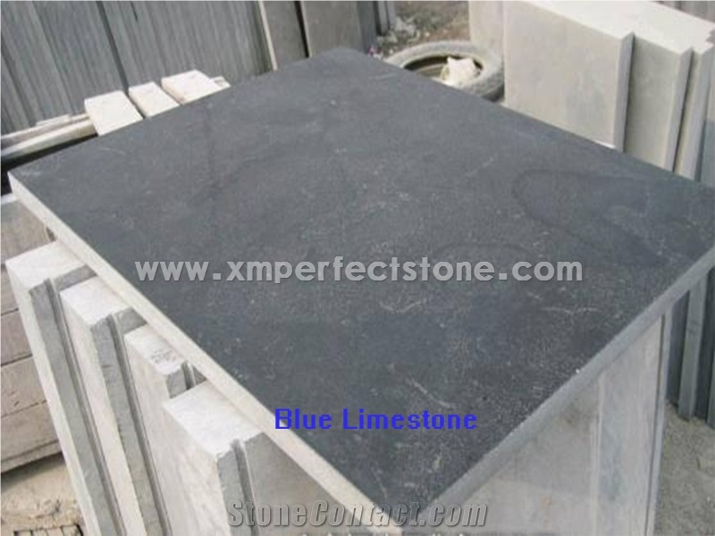 China Blue Limestone Paving Slabs & Tiles, Cobble Stone