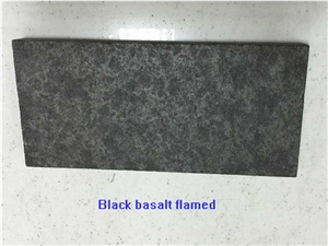 Flamed Brushed Black Stone Basalt Big Slab,G684 Black Pearl Small Slab Flamed Finishing