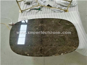 Green Color Table Top with Eased Edge/Bullnose Edge,Sealed Marble Coffee Table Tops