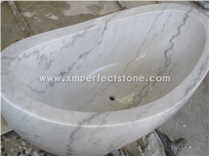 Guangxi White Marble for Bathtubs,White Natural Stone Bath Tub,Oval White Bathtub