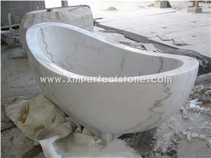Guangxi White Marble for Bathtubs,White Natural Stone Bath Tub,Oval White Bathtub