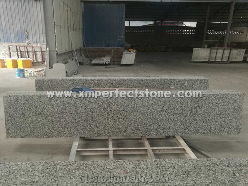 Laminated Edge Prefab Granite Countertop,96"/108"X26"/36" Prefab Swan White Chinese Granite