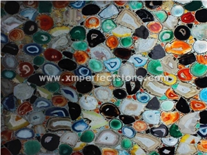 Multicolor Gemstone Slabs&Tiles,Semi Precious Stone Panels Tiles