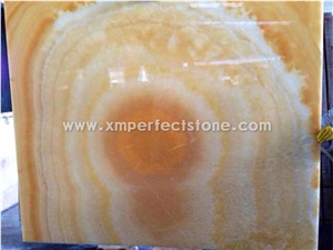 Pakistan Crystal Honey Onyx Slabs,Bookmatched Polished Yellow Onyx 16mm Big Slab