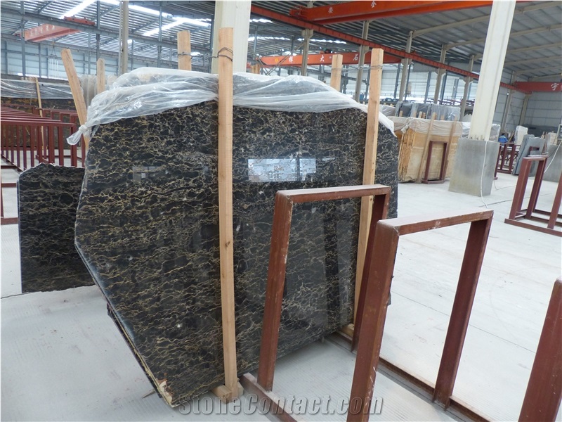 Chinese Portoro Chinese Nero Portoro Marble Tiles & Slabs Polished Cut to Size for Flooring Tiles, Wall Cladding, Slab for Counter Tops, Vanity Tops