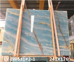 Natural Blue Onyx for Tiles & Slabs Polished Cut to Size for Flooring Tiles, Wall Cladding,Slab for Counter Tops,Vanity Tops