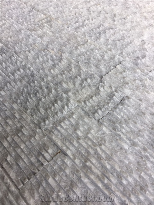 Rough Textured Mugla White Marble Wall Tiles, White Sparkly Marble Chiselled Wall Tile, Waterfall Tile, Lansdcape Stone