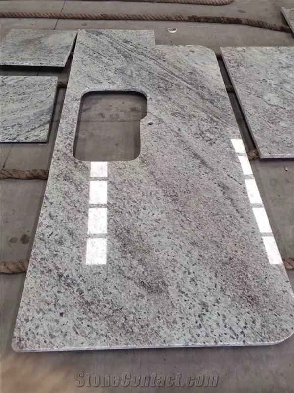 Brazil Granite Countertops-Galaxy White Vanity Tops for Kitchen, Island Worktops in Stadnard Size, High Polished Good Edges Finished Factory