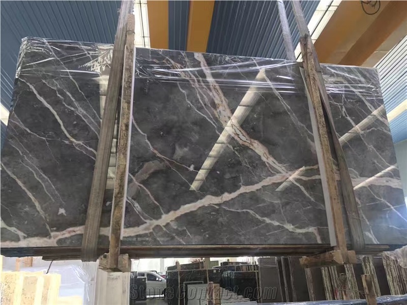 Brown Marble with Golden Vein-China Stone Slabs-Polished Coffee Marble-250cmx 140cm X 2cm Panels-Cut to Size