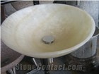 China Gray Marble Sinks & Basins, Grey Marble Basins-Sandstone Basic-Round Bath-Onxy Design 40xh15cm Pol