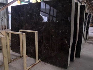 China Light or Dark Emperador Marble Slabs, 18mm Thick Cut to Size Panels for Project Stips Brown.Coffee Natural Stone