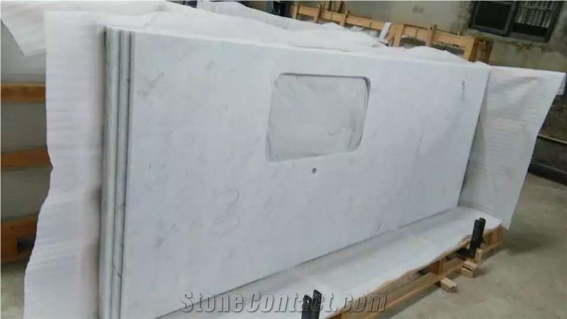 China White Marble Countertops and Bench Tops Factory, Quarry Owner and Good Finished Ways , Kitchen Workops, Desktops Island Tops
