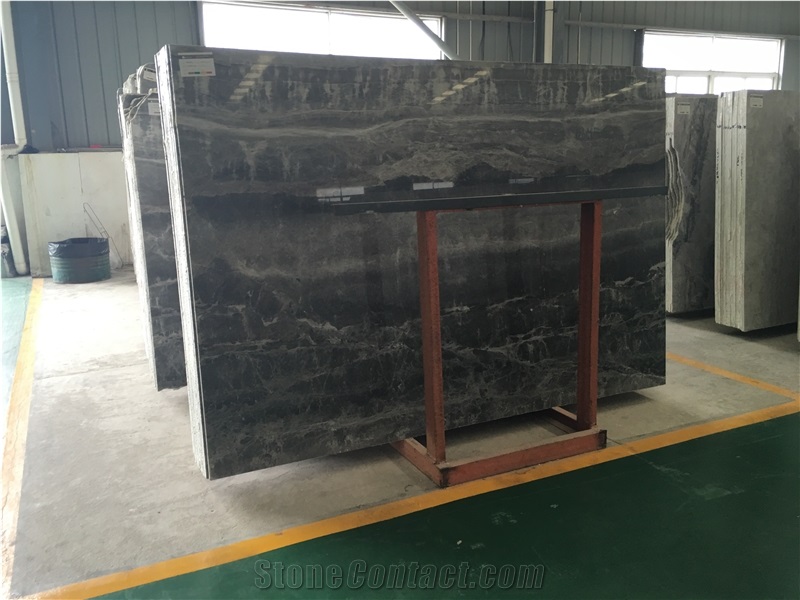 Chinese Marble - Silver Dragon, China Black Marble-Slabs and Tiles,Dark with Silver Vein Stone for Interior Decoration Project