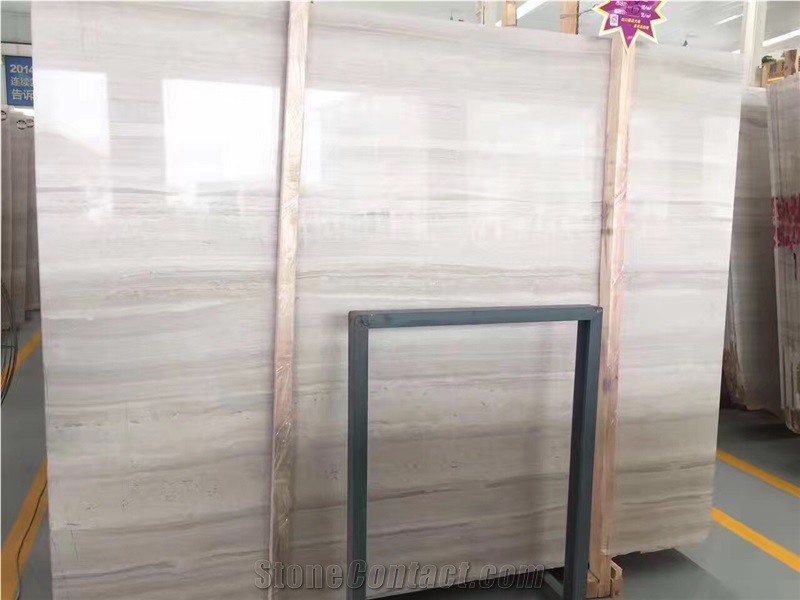 Cut to Size Panels Project Supplier Of White Wooden Vein Marble Slabs in 18mm Thick Polished Finished, White Stone for Building, Interior Decor