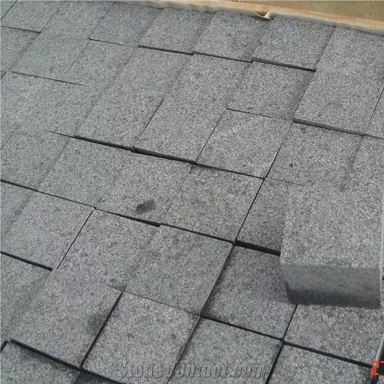 G684 Pave Stone, Black Basalt Cobble, Pavers- Cube Stone 10x10x5cm, Natural Surface-Pavement Floor Coverings