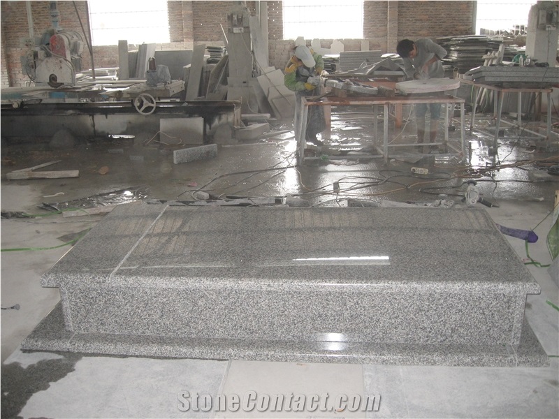 Gray Granite Monuments in Poland Styles-Polish Tombstone-Headstone-Kerbsets in 200x100x30cm High Polished G