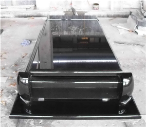 Indian Black Granite Kerbsets-Tombstone-Headstone-Europe Tombstons-Visible Parts to Be Polished Graveston Single Monuments