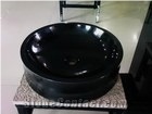 Marble Sinks-Natural Stone Sinks for Bathroom, Round Basin-Natural Stone Sinks in D40cm X H15cm Polished, Natural Surface Finished
