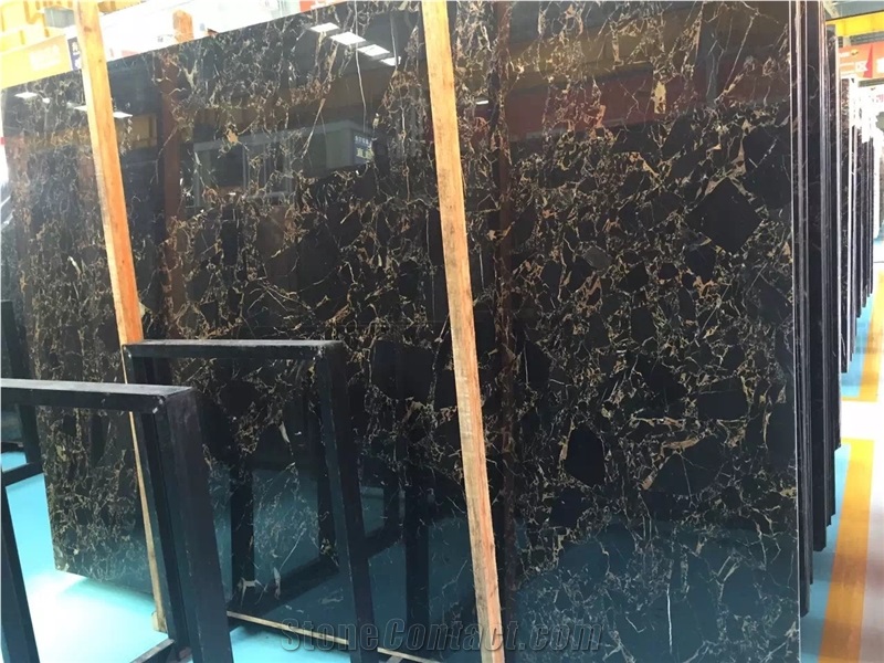 Nero Emperodor , Portopo Athen Black Golden Marble Slabs, China Brown River in 18mm Polished Surface, Portopro