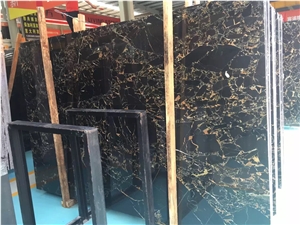 Nero Emperodor , Portopo Athen Black Golden Marble Slabs, China Brown River in 18mm Polished Surface, Portopro