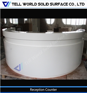 Acrylic Solid Surface Large Round Type Bank/Hotel Cash Counter