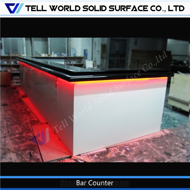 Acrylic Solid Surface Restaurant Furniture Sushi Bar Counter Nail Bar Counter Restaurant Tables