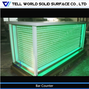 Artificial Marble Stone Luotuotai Led Color Changing Bar Counter Design