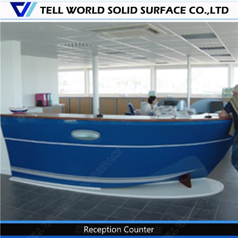 Marble/Quartz/ Artificial Stone Cambered Design Business Reception Counter