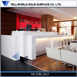 Shining White Italia Style Marble Solid Surface Bar Counter Furniture