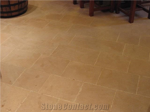 Ebur Limestone Floor Tiles, Tumbled Pattern